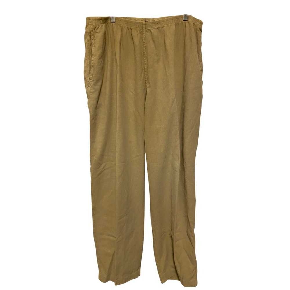 IRIDIUM Khaki Cotton‎ Elastic Waist Casual Pants Womens XL